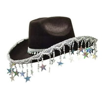 WEGFTDUOP Christmas Decor Western Cowboy Hat Sparkling Women's Cowboy Hat With Five Pointed Star Tassels Cowboy Party Hat Christmas Party Hat Holiday Products