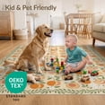 thumbnail image 4 of ODIKA 5'x7' Ultra-Soft Area Rug, Peach Fruit Leafy Botanical Vine Border Vintage Orchard Farmhouse Flowing None Washable, Bare feet friendly, Silk-Touch for Bedroom Home office, 4 of 7