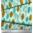 thumbnail image 2 of Soimoi Polyester Crepe Fabric Leaves Block Print Sewing Fabric Yard 52 Inch Wide, 2 of 5