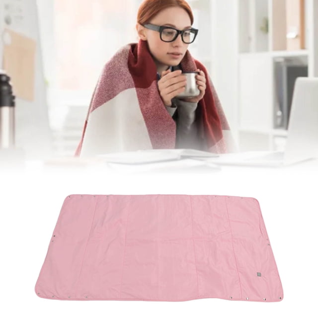 Wearable Heated Blanket 3 Heating Levels Foldable Cotton Throw for Travel Washable Reusable