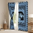 thumbnail image 4 of Feelyou Hippie Bear Teens Black Out Curtains, Rustic Countryside Cabin Curtains Pack of 2 (42x63 Each), Western Tribal Aztec Bedroom Curtains, Curtains and Drapes Decor, 4 of 7