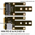 thumbnail image 3 of Tarjeta Adaptadora MPCIE A KEY-B Ranura de Expansión MINIPCI-e A M.2 NGFF Tarjeta Adaptadora NIC Interfaz WIFI A Tarjeta Adaptadora M B, 3 of 5