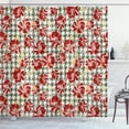 thumbnail image 1 of Ambesonne Floral Shower Curtain, Scottish Houndstooth, 69"Wx84"L, Hunter Green Ruby, 1 of 3