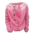 thumbnail image 3 of Guluxicc Womens Oversized Cardigan Sweaters Chunky Knit Open Front Cardigan Casual Button Down Sweaters Coat, Pink, XL, 3 of 3