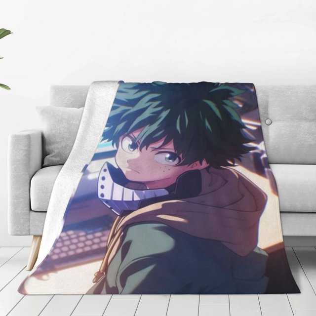 Manta My Hero Academia para hombres y mujeres, manta de tela súper suave y esponjosa, acogedora y cálida, adecuada para sofá, cama, manta de viaje, regalo para todas las estaciones 80 "X60"