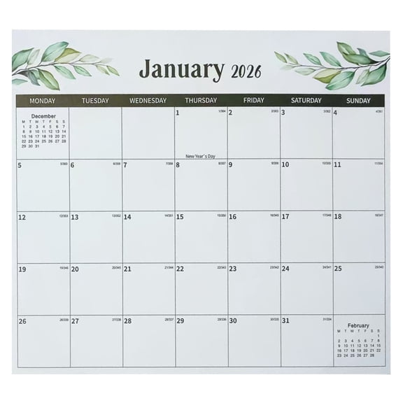 BinKFF Aesthetic 2026-2027 Magnetic Calendar for Refrigerator, 18-Month Fridge Calendar Magnet from From January 2026 to June 2027, Greenery Design for Easy Organizing
