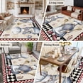 thumbnail image 5 of 5'x7' Area Rugs for Living Room Bedroom, Vintage Gnomes Washable Rug Carpet Runner Indoor Outdoor, Black Red Checkered Retro Art Non Slip Floor Mats Area Rug for Kitchen, Nursery, 5 of 8
