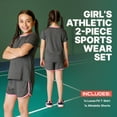 thumbnail image 2 of Essenclo Girls' Clothing Sets, Athletic T-Shirt and Short Outfits Performance Activewear Cute Summer Girls Fashion Size 5-14, 2 of 7