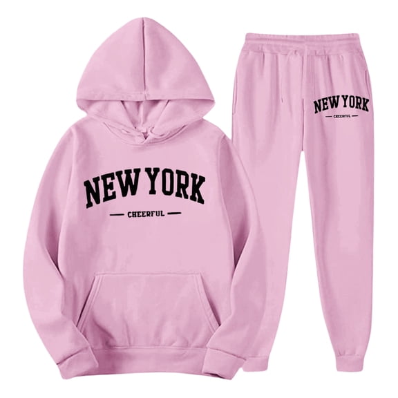 Valora Men's Suit Street Hoodie Tracksuit for Daily Casual Wear Comfortable Two Piece Set with Hooded Sweatshirt and Joggers Pink 2XL