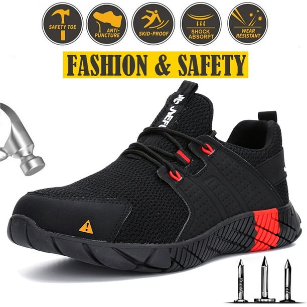 Men's Standard Steel Toe Cap Safety Shoes Lightweight Fly-woven ...