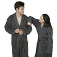 thumbnail image 3 of Women Shawl Collar Bathrobe Ladies Cotton Terry Kimono Collar Luxury Spa Robes, 3 of 8
