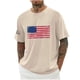 thumbnail image 1 of Camisas de Manga Larga para Hombres Imprimir Casual Cuello Redondo Blusa de Manga Corta, Camisas de Lino para Hombres, 1 of 7