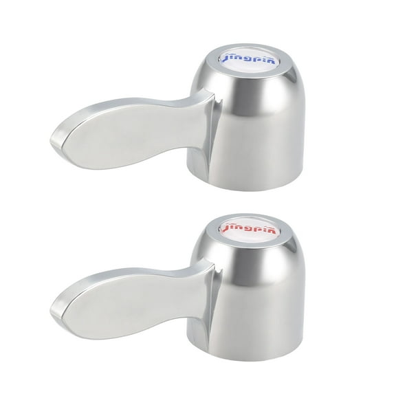 Uxcell 30mm Dia Single Faucet Lever Handle Replacement Silver Tone 2 Pack