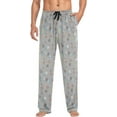 thumbnail image 4 of GZHJMY Animal Plum Prints Men's Pajama Pants, Soft and Comfortable Lounge Sleep Bottoms with Pockets, Men's Sleepwear with Custom Print, Medium, 4 of 7