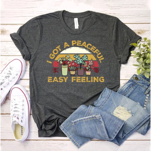 I Got A Peaceful Easy Feeling T-shirt Mountain Shirt Hiking Gift Novelty Tee Sunflower Top Classic Rock Mom Come Back Stronger Than 90S Trend Funny Song Music