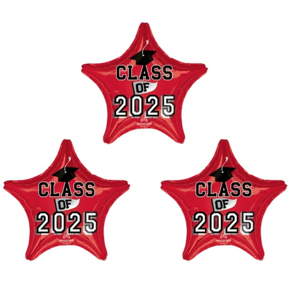 Red Class of 2025 Graduation party 3 pc balloons Decorations supplies
