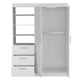 thumbnail image 4 of DEPOT E-SHOP Laurel 3-Tier Shelf and Drawers Armoire with Metal Handles, White, 4 of 6