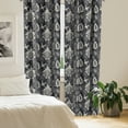 thumbnail image 2 of Ambesonne Floral Window Curtains, Flowers and Birds Sketching, Each 28" W x 63" L, Dark Grey Off White, 2 of 4