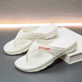 thumbnail image 4 of Men's Flip Flops with Arch Support Comfortable Non Slip Beach Sandals Water-proof Walking Slides for Pool White Size 9, 4 of 5