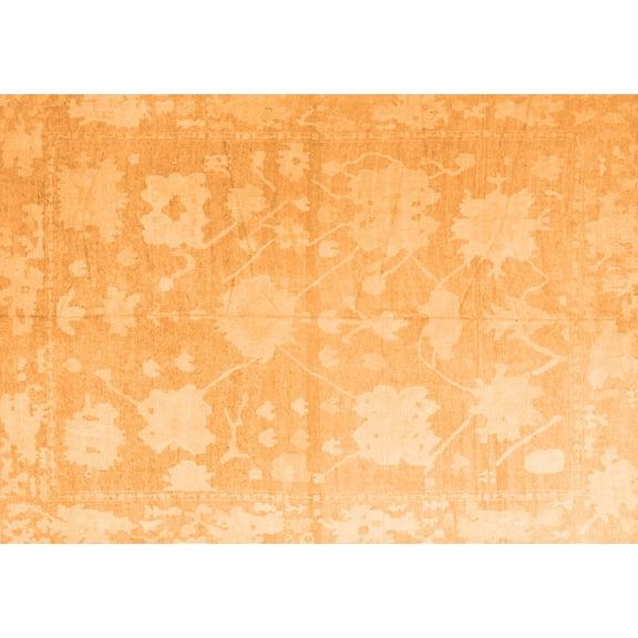 Ahgly Company Indoor Rectangle Abstract Orange Modern Area Rugs, 5' x 7'