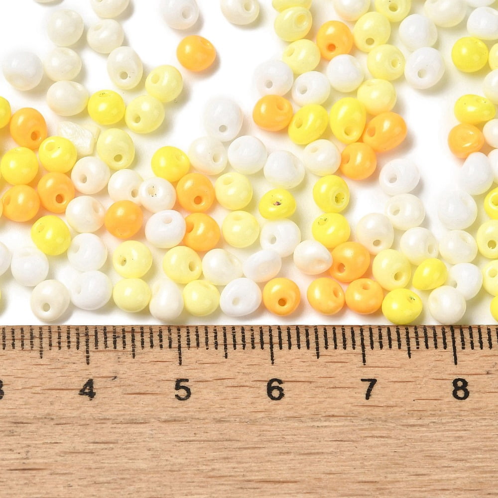 6/0 Opaque Baking Paint Glass Seed Beads Teardrop Mixed color 4.5~5x4x3~3.5mm Hole: 0.9mm 5625pcs/Pound