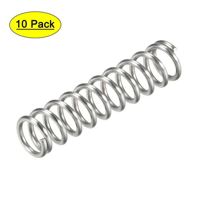 Unique Bargains 12mm x 1.6mm x 50mm 304 Stainless Steel Compression Spring 63.2N Load Capacity 10Pcs