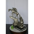 thumbnail image 4 of Nifao Man with two horses silver finish Bronze Statue – Home Decor Sculpture, 25"L x 13"W x 26"H, 4 of 12