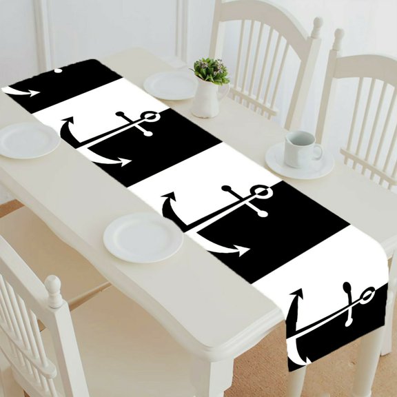ECZJNT Anchor icon table runner table cloth tea table cloth 14x72 Inch