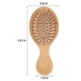 thumbnail image 5 of Mini cepillo de pelo de bambú y madera, peine desenredante antiestático para mujeres y niños, ideal para masajes capilares en viajes., 5 of 5