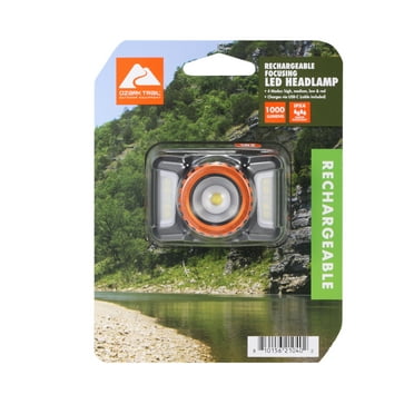 Ozark Trail 1000 Lumen Rechargeable Focusing Headlamp with USB Charging and Adjustable Strap