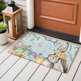 thumbnail image 5 of Rectangle Area Rug 2x3ft, Easter Egg Farmhouse Bunny Non-Slip Non-Shedding Floor Mat, Wildflower Butterfly Blue Plank Washable Sturdy Carpet for Living Room Bedroom Home Decor, 5 of 9