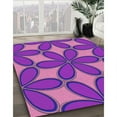 thumbnail image 2 of Ahgly Company Indoor Round Patterned Neon Purple Area Rugs, 5' Round, 2 of 6