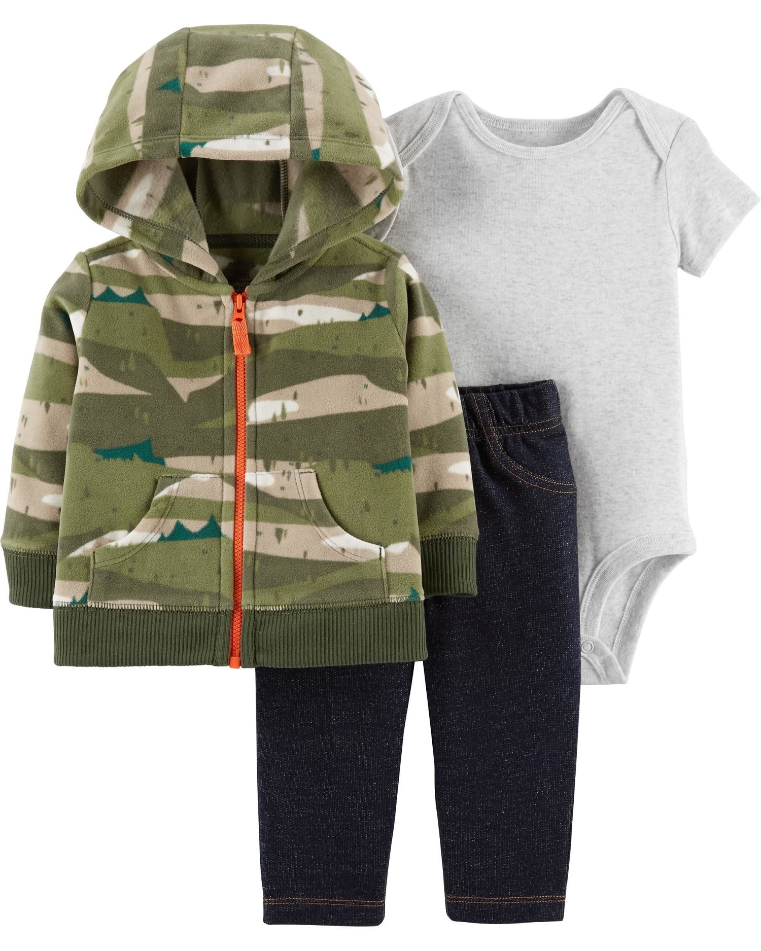 BABY BOYS 3 PIECE OUTFIT WITH HOODED JACKET 