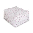 thumbnail image 1 of Cartoon Rectangle Pouf, Pattern with Flowers Simple Classic Art Springtime Garden Cheerful, Under Desk Foot Stool for Living Room Office Ottoman with Cover, 25", Magenta Fuchsia White, by Ambesonne, 1 of 4