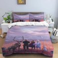 thumbnail image 3 of Juego de cama de tres piezas con estampado de dibujos animados de Disney Frozen Elsa y funda de almohada para niños o adultos, tamaño King, Queen, Full y Twin, 3 of 5