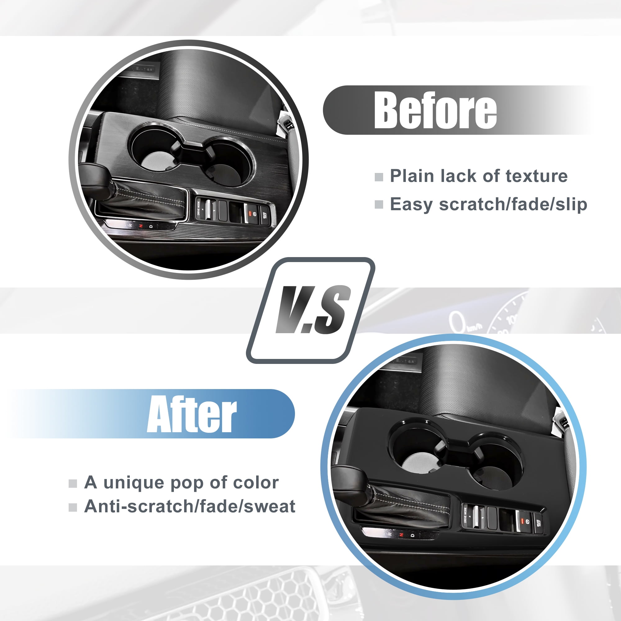 For Honda Civic 11th 2022 Car Armrest Box Cover Center Console Gear Shift Panel Trim Interior Decorative Gloss Black