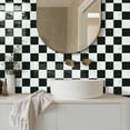 thumbnail image 2 of DEWOO Thick Peel and Stick Backsplash Tiles Kitchen Bathroom Square Self Adhesive Wall Tile Checkerboard Checkered Stickers,Black (10-Sheet, 9"×9"), 2 of 13