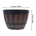 thumbnail image 2 of UPOUART Barrel Shape Planter Pot Flower Pot Deep Black Resin 1Set for Indoor, 2 of 7