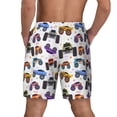 thumbnail image 2 of Lsque Mens Swim Trunks Cartoon Monster Trucks1 Pattern - Bathing Suit Compression Liner - Beach Swim Shorts Swimwear - (S-3XL) - Stretch Quick Dry -Small, 2 of 9