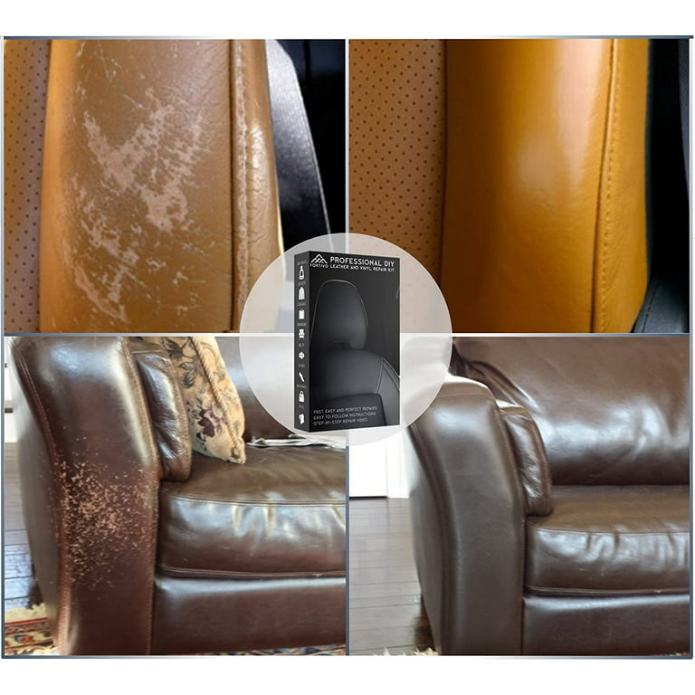 Black Leather and Vinyl Repair Kit - Furniture, Couch, Car  Seats, Sofa, Jacket, Purse, Belt, Shoes, Genuine, Italian, Bonded, Bycast,  PU, Pleather, No Heat Required