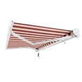 thumbnail image 2 of Awntech 14 Ft Key West Left Motorized Heavy Duty Patio Retractable Awning with Cassette (168in x 9.38in x 120in), Burgundy/Tan Stripe, 2 of 8