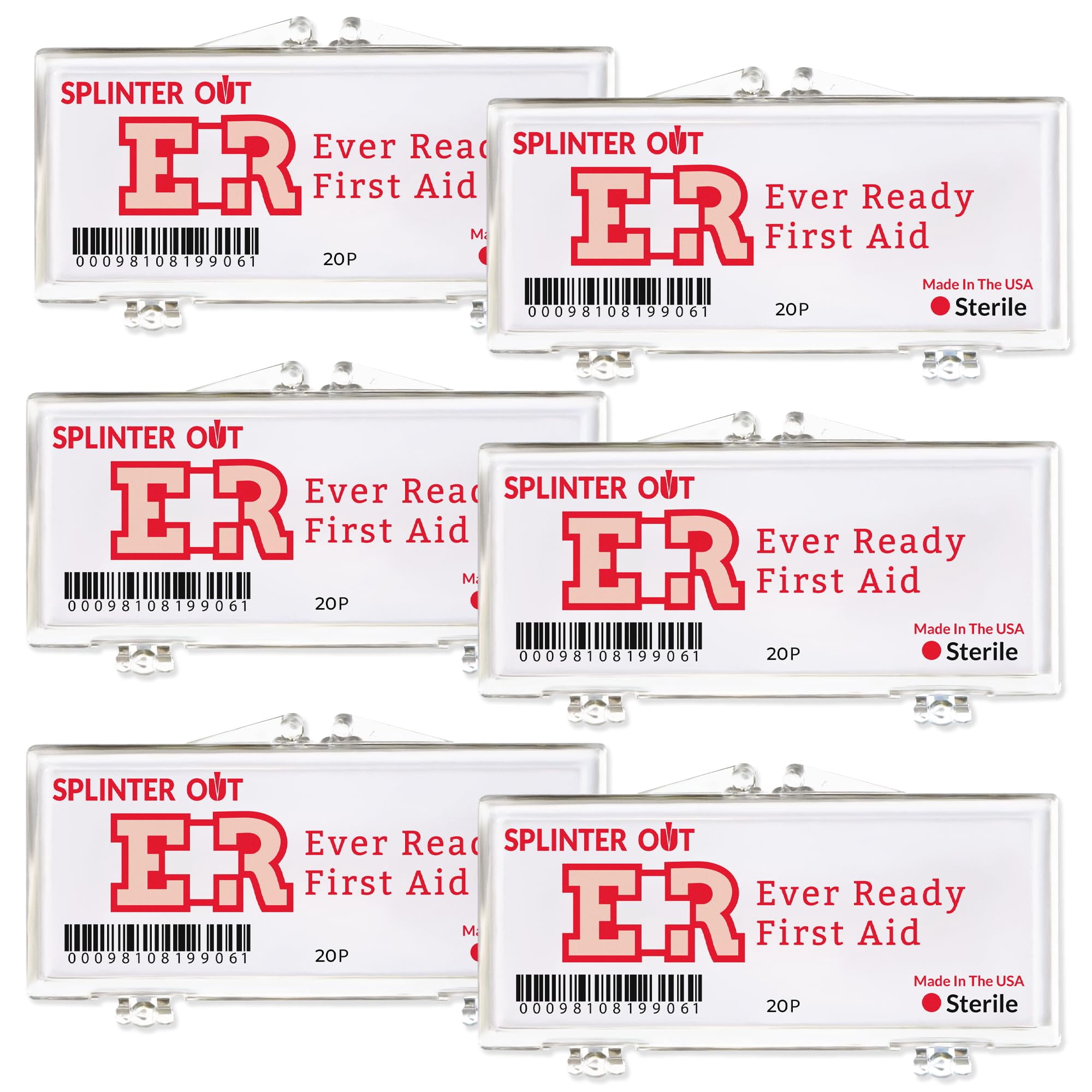 Ever Ready First Aid Splinter Out Splinter Remover, Pack of 6, 20 Packets per case