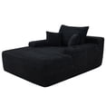 thumbnail image 6 of Leumius Boneless Couch, Lounge Chair corduroy with Wide Armrest & Throw Pillows, Cozy Boneless Sleeper Sofa Bed Armchair with Cup Holder for Living Room, Bedroom, No Assembly Required,Black, 6 of 9