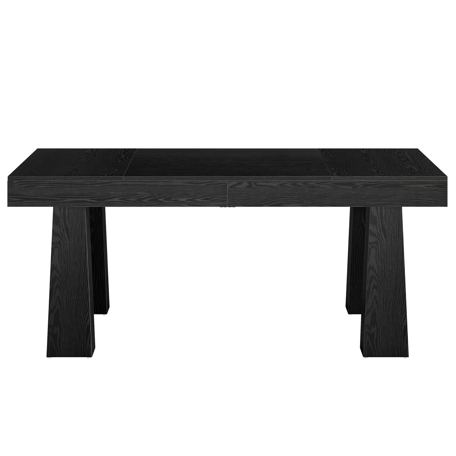 Demi Bonn 63" Solid Wood Conference Table, Dining Table for Office Meeting Spaces, Stylish Design, Durable Material, Black