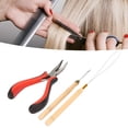 thumbnail image 4 of Hair Extension Tools Hair Styling Extension Kit  Rings Kit  Rings Beads Kit Hair Bead Tool Kits Hair Extension Tool Kit With Silicone Rings Crochet Pulling Hook Portable Hair, 4 of 8