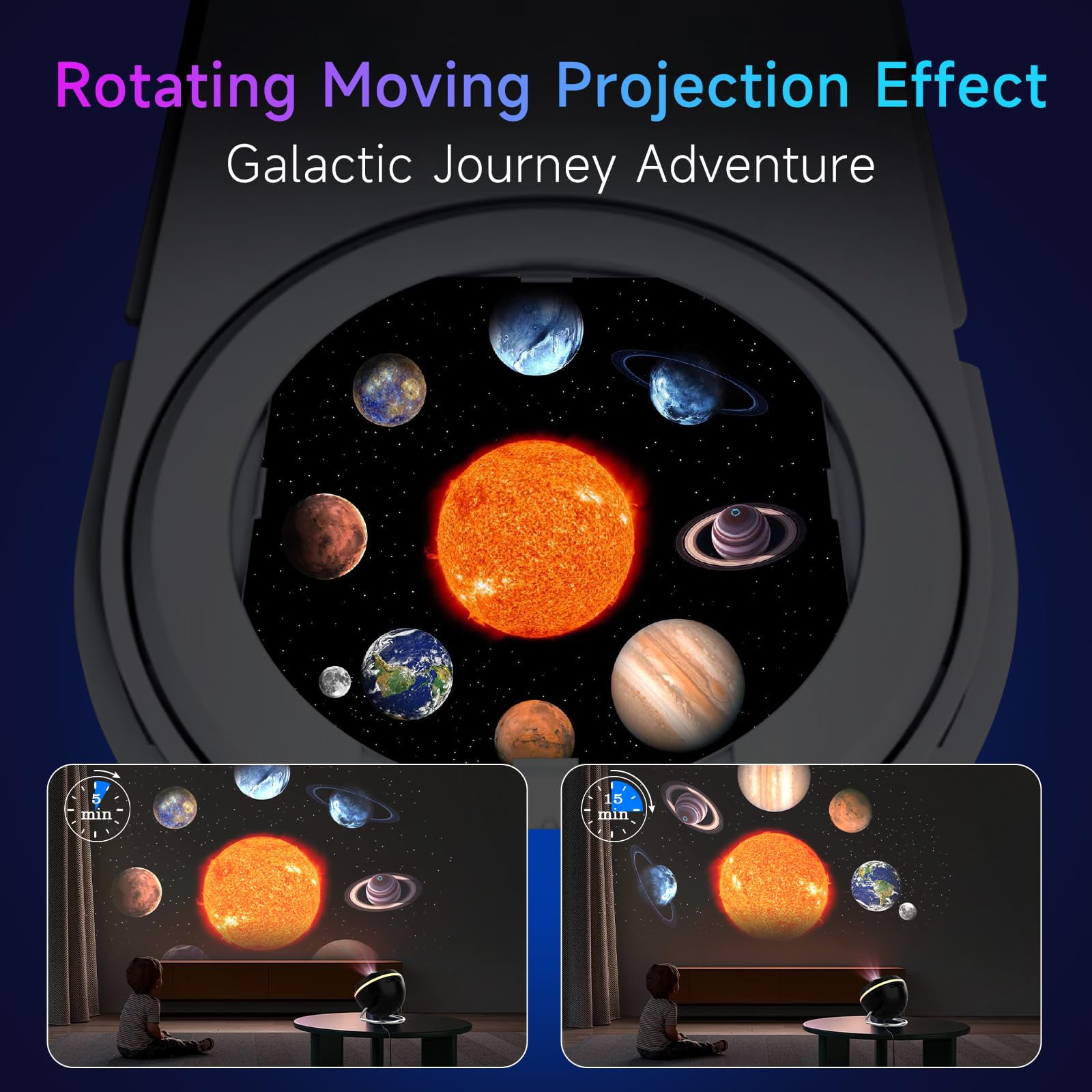 Planetarium Galaxy Projector for Bedroom, 4K 13 in 1 HD Star Projector for Adults & Kids, Timer Adjustable Night Light with Meteor Milky Way Knob , Space Lamp Room Decor for Teens,Black