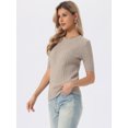 thumbnail image 4 of DARING DIVA Women's Lightweight Short Sleeve Sweater XL Camel, 4 of 6