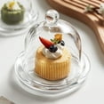 thumbnail image 3 of Senikei Mini Cake Stand with Dome Cover Cupcake Display Glass Globe (1 Set), 3 of 6