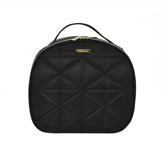 Modella Black 2 Piece Round Train Case