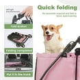thumbnail image 5 of Dog Travel Stroller with 4 Heavy Duty Wheels, Foldable Pet Stroller with Adjustable Handle - Double Doggie Capacity Jogger Wagon with Back Front Door for Small Medium Dogs (Pink), 5 of 6